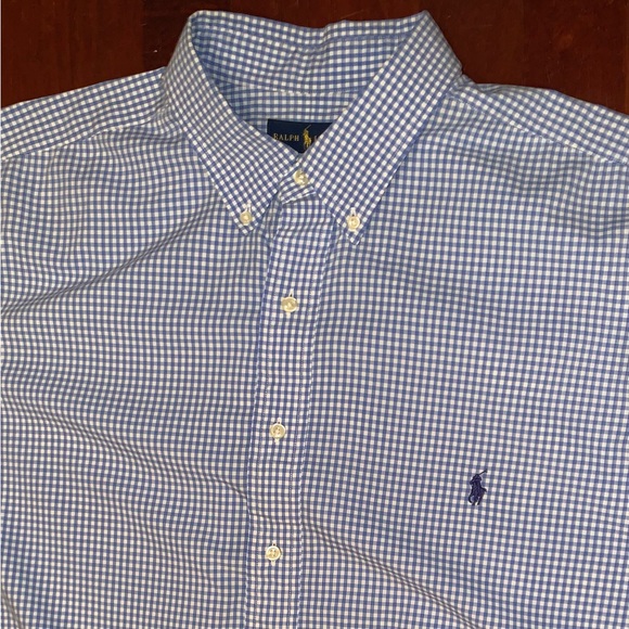 Polo men blue check dress shirt men’s size 2XB XXL - Picture 8 of 17